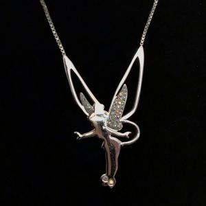 Disney Tinkerbell Swarovski Silver Necklace